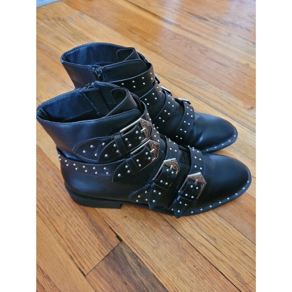 Forever 21 Studded Buckle Ankle Boots - Black Size 7.5
